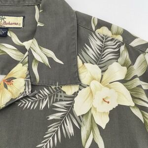 Tommy Bahama Mens Large Green Silk‎ Floral Shirt Short Sleeve Aloha Button Up